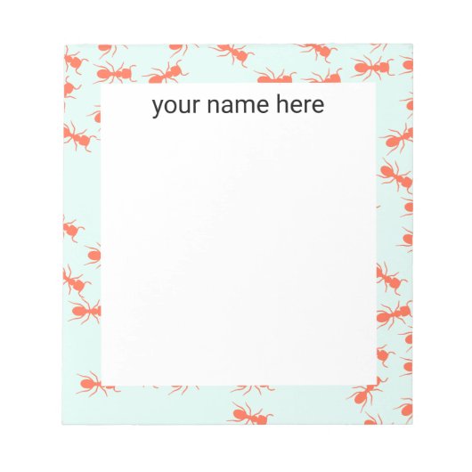 Bloc-notes de papier à lettres fourmis personnalis (Devant)