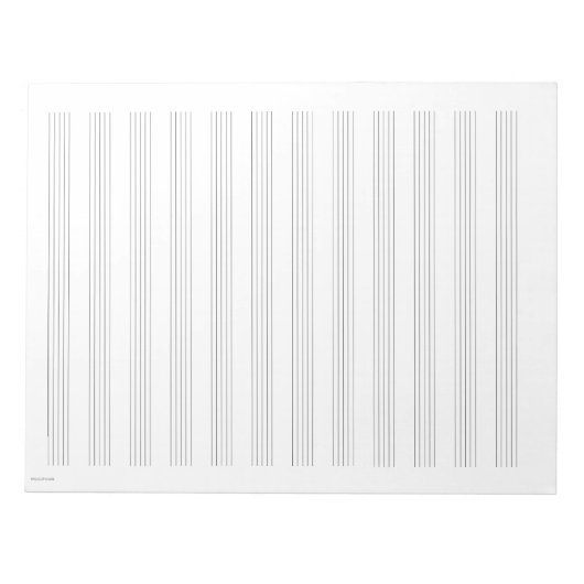 Bloc-notes de papier à musique blanc 12 portées (Devant)