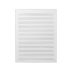 Bloc-notes de papier à musique blanc 12 portées