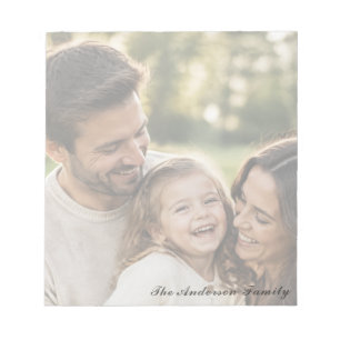 Bloc-notes de photo de famille personnalisé avec p