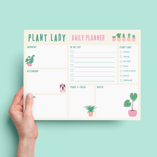 Bloc-notes de planificateur quotidien de dame de p
