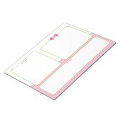 Bloc-notes de planification à motifs floraux rose (Incliné)