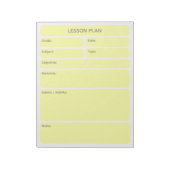 Bloc-notes de planification de cours Jaune Citron (Tourné)