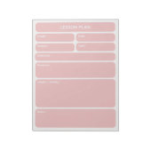 Bloc-notes de planification de cours rose pâle (Tourné)