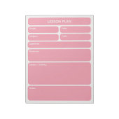 Bloc-notes de planification de cours Rose Pink (Tourné)