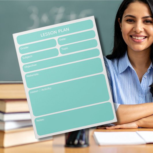 Bloc-notes de planification de cours turquoise