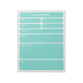 Bloc-notes de planification de cours turquoise (Tourné)
