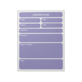 Bloc-notes de planification de leçon violet (Tourné)