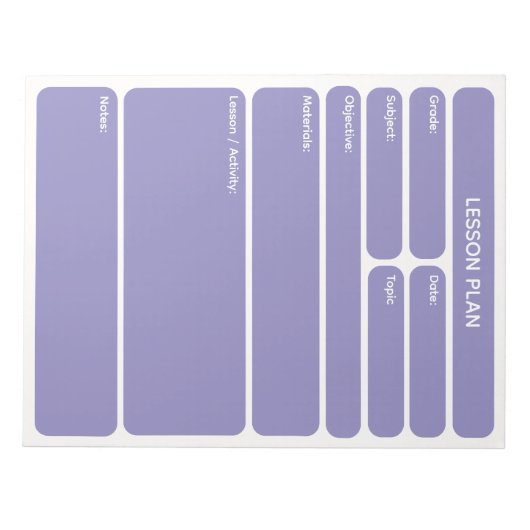 Bloc-notes de planification de leçon violet (Devant)