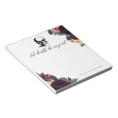 Bloc-notes de planification de mariage floral goth (Incliné)