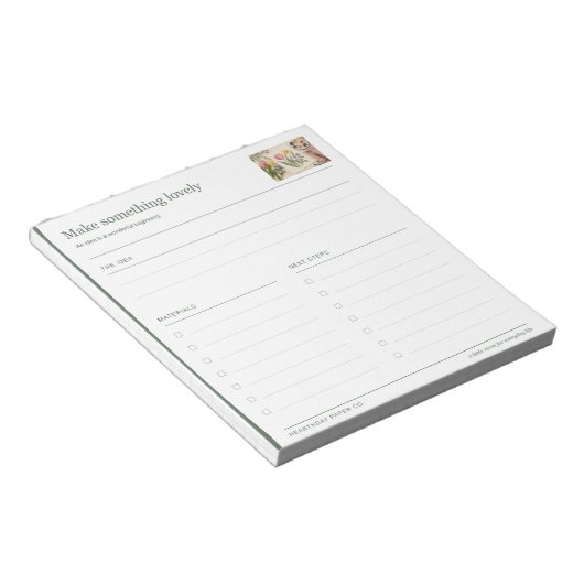 Bloc-notes de planification de projet pour créateu (Incliné)