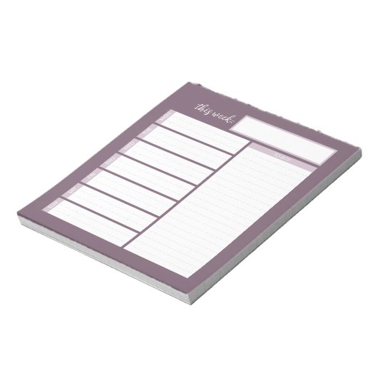 Bloc-notes de planification du menu hebdomadaire (Tourné)