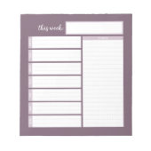 Bloc-notes de planification du menu hebdomadaire (Devant)