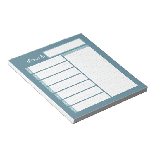 Bloc-notes de planification du menu hebdomadaire (Incliné)