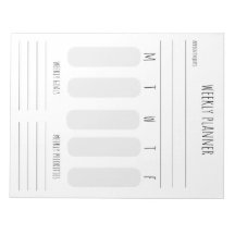 bloc-notes de planification hebdomadaire