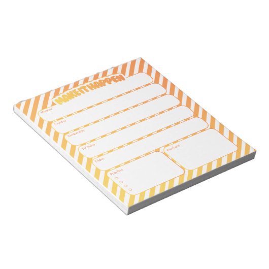 Bloc-notes de planification hebdomadaire - Rayé ja (Incliné)