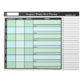 Bloc-notes de planification hebdomadaire sur mesur (Devant)
