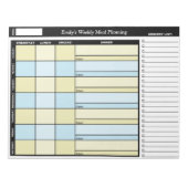 Bloc-notes de planification hebdomadaire sur mesur (Devant)