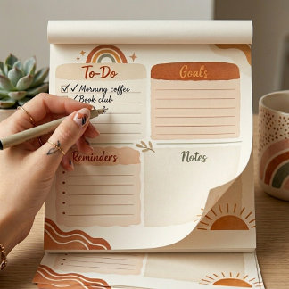 Bloc-notes de planification quotidien Boho – À fai