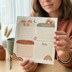 Bloc-notes de planification quotidien Boho – À fai