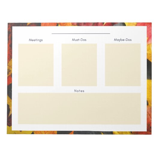 Bloc-notes de planification quotidienne à thème d' (Devant)