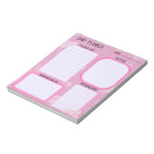 Bloc-notes de planification quotidienne Cœurs rose (Tourné)
