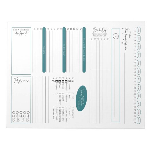 Bloc-notes de planification quotidienne des ventes (Devant)