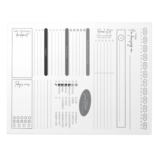 Bloc-notes de planification quotidienne des ventes (Devant)