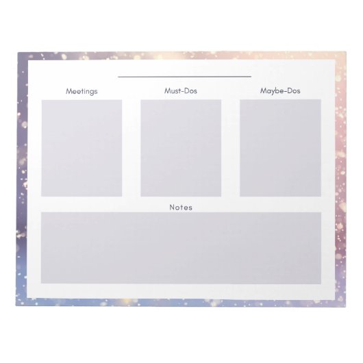 Bloc-notes de planification quotidienne hiver/neig (Devant)