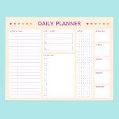 Bloc-notes de planification quotidienne Pastel Hea