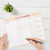 Bloc-notes de planification quotidienne Pastel Hea