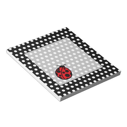 Bloc-notes de point Polka noir Ladybug (Incliné)