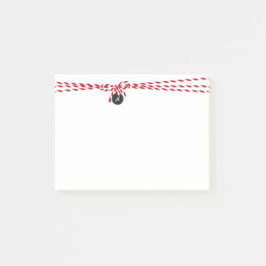 Bloc-notes de post-it de Noël de ficelle de (Devant)