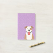 Bloc - notes de post-it de Terrier de pitbull (Sur un bureau)