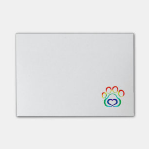 Bloc-notes de post-it d'empreinte de patte