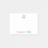 Bloc-notes de post-it d'empreinte de patte, chien (Devant)