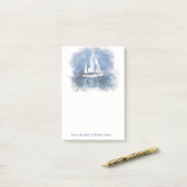 Bloc-notes de post-it personnalisé par voilier (Sur un bureau)