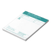 Bloc-notes de prescription médicale sarcelle pour (Tourné)