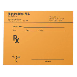 Bloc-notes de prescription personnalisé minimalist