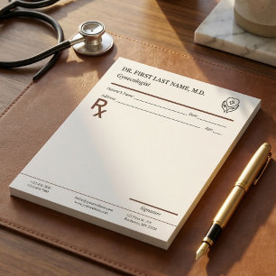 Bloc-notes de prescription personnalisé pour médec