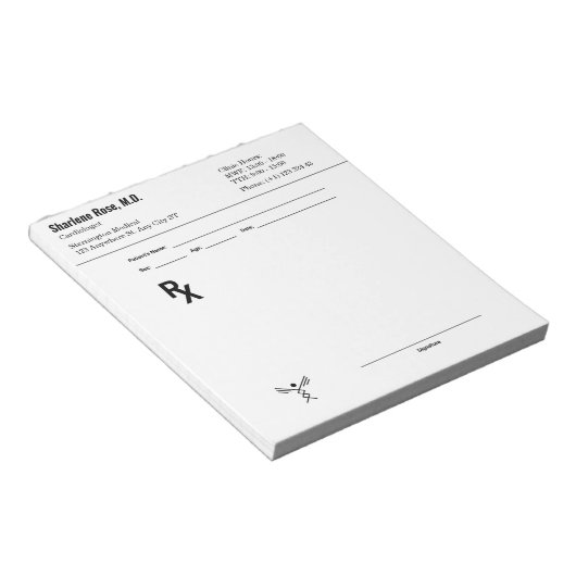 Bloc-notes de prescription personnalisé – RX de do (Incliné)