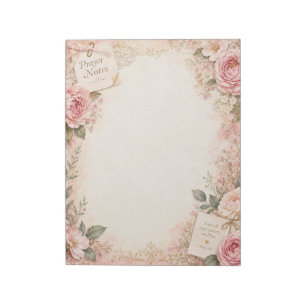 Bloc-notes de prière floral rose