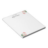 Bloc-notes de professeur à fleurs roses mignon (Incliné)