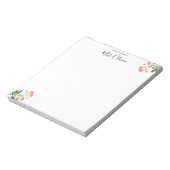 Bloc-notes de professeur à fleurs roses mignon (Tourné)