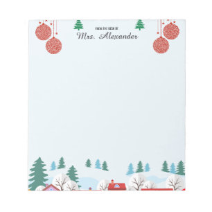 Bloc-notes de professeur de la saison de Noël pure