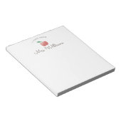 Bloc-notes de professeur Pomme aquarelle rouge (Incliné)