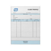 Bloc-notes de profil client pour entreprise (Tourné)