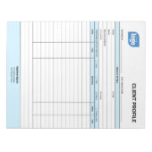 Bloc-notes de profil client pour entreprise (Devant)