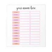 Bloc-notes de programme quotidien personnalisé (Devant)