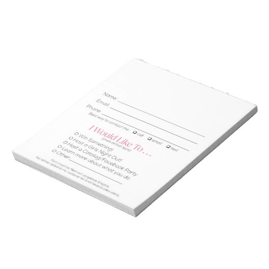 Bloc-notes de prospection et de recrutement Pink Z (Tourné)